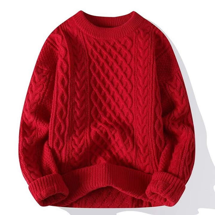 Damen Pullover | Klassischer Strick mit Zopfmuster