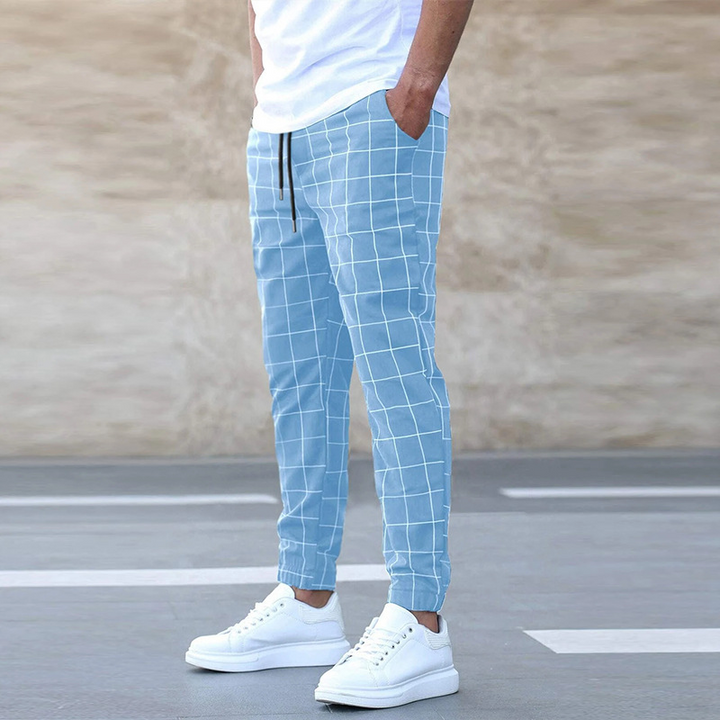 Herren Hose Kariert Slim Fit | Leicht Bequem