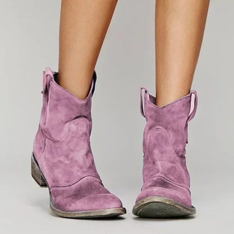 Damen Stiefelette | Ankle Boots mit Rundzehenform und Absatz