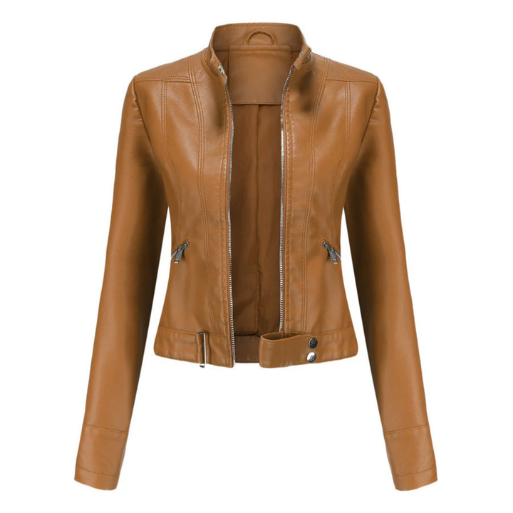 Bikerjacke Damen | Kurz mit Reißverschluss und Seitentaschen