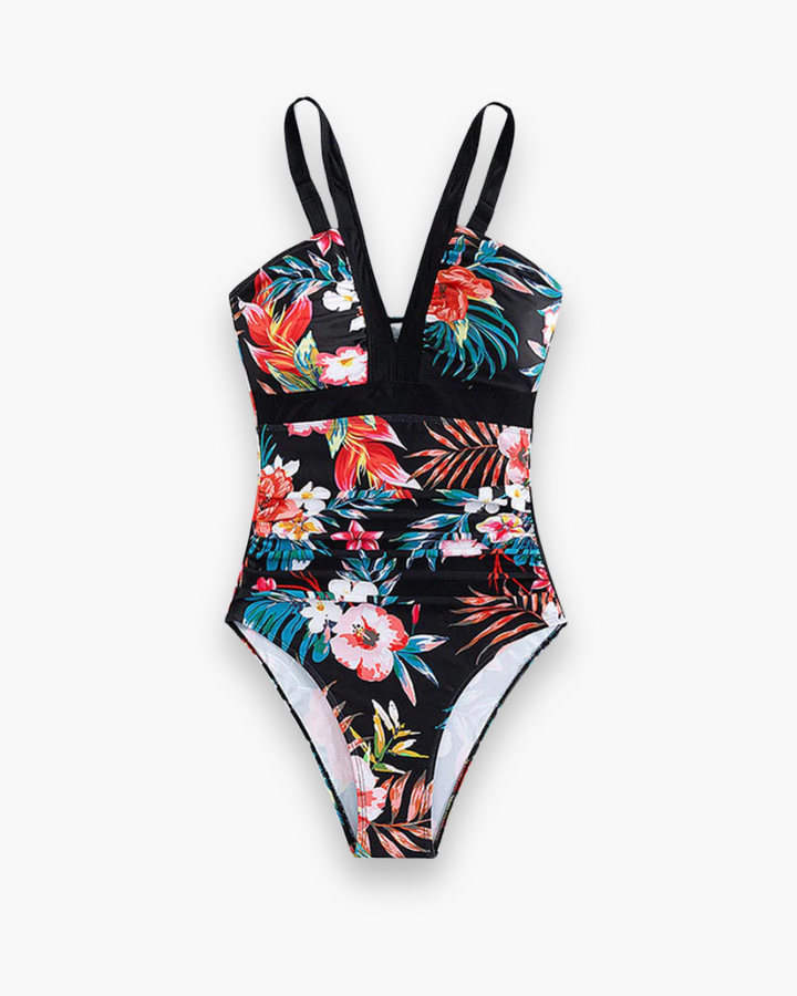 Damen Eleganter Blumenbadeanzug | Einteilig
