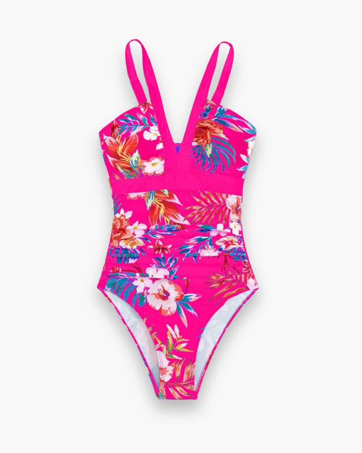 Damen Eleganter Blumenbadeanzug | Einteilig