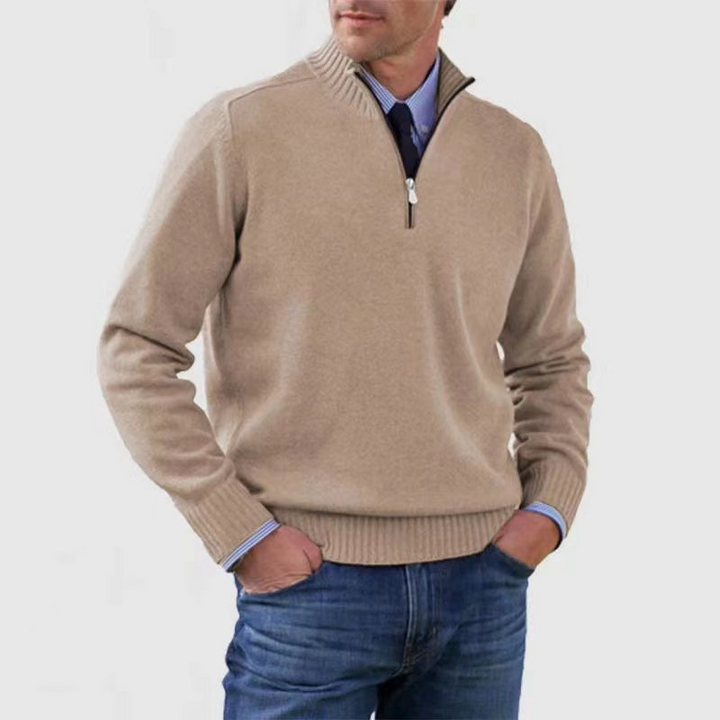 Pullover Herren Half Zip Modern | Warm Komfort Freizeit