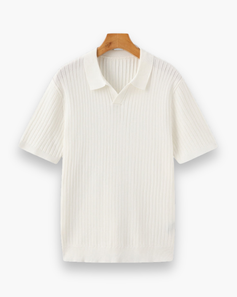 Herren Elegantes Geripptes Poloshirt | Klassisch