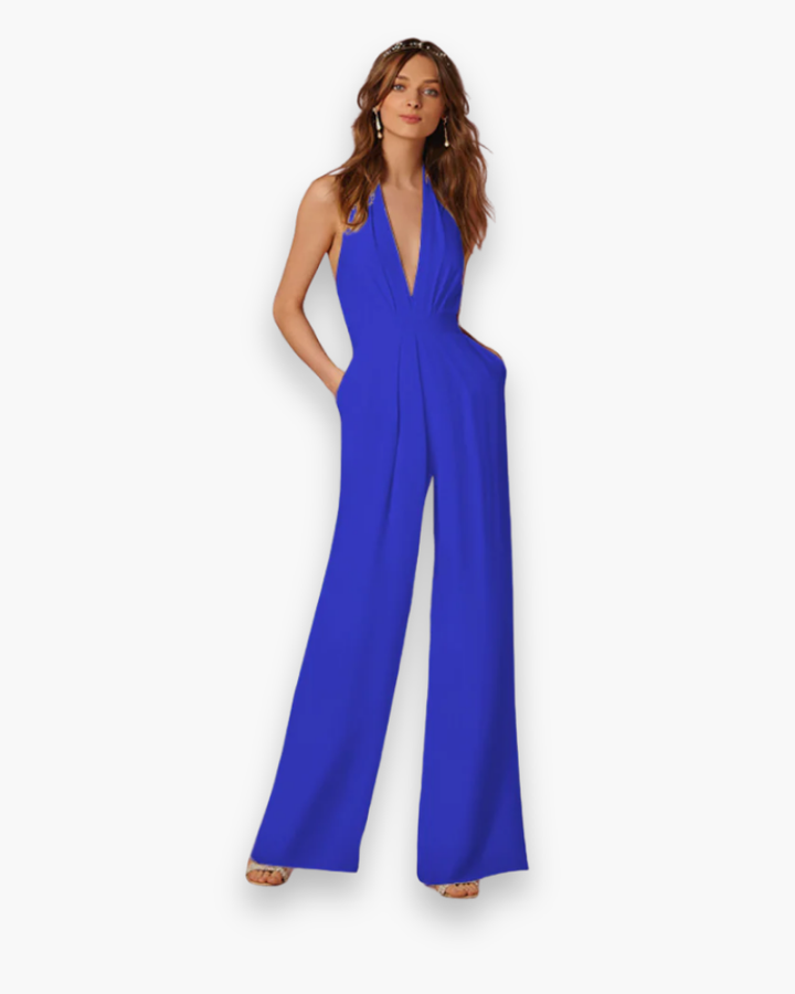 Damen Stilvoll Tief Schnitt Jumpsuit | Elegante