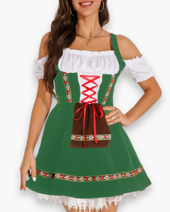 Damen Dirndl Kleid für Festliche Anlässe | Traditionelles Trachten Outfit fürs Oktoberfest