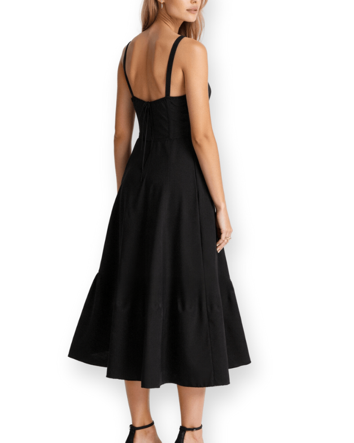 Damen Elegantes Korsett Midi Kleid | Abendkleid