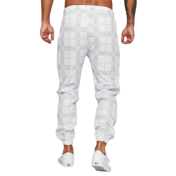 Herren Jogginghose Karomuster | Elastischer Bund Mit Kordelzug