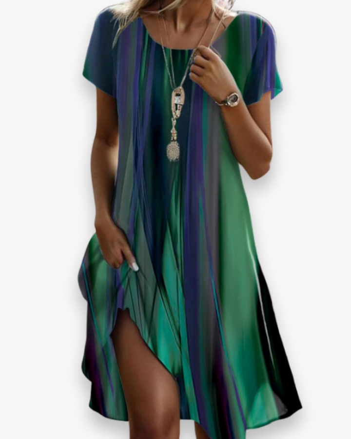Damen Fließendes Boho Kleid | Midi Sommerkleider