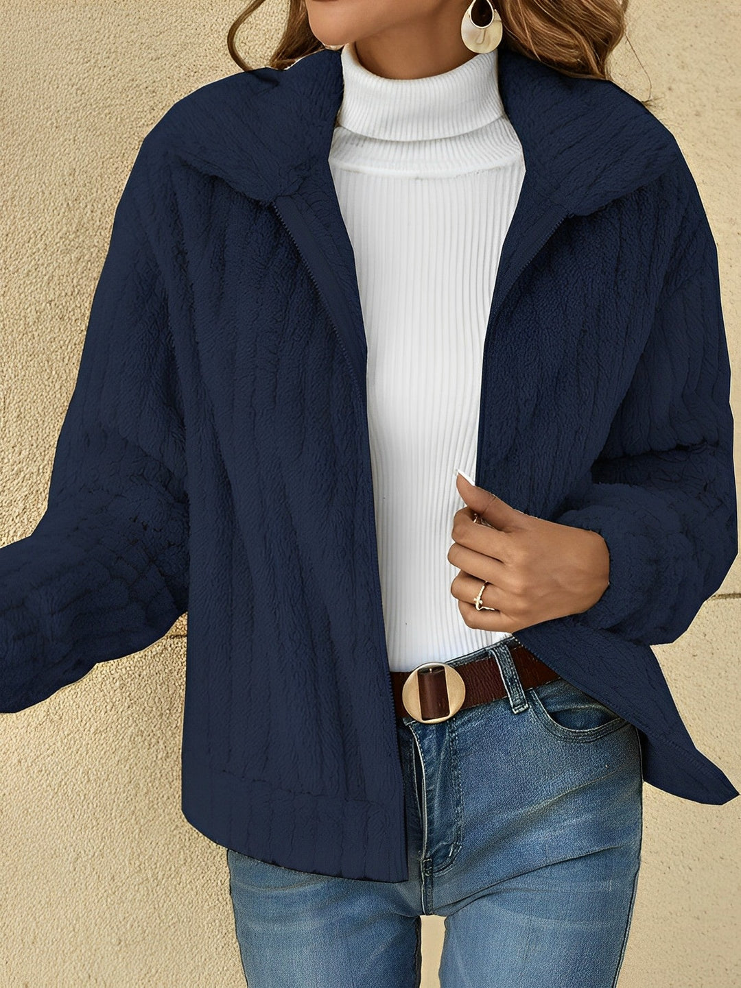 Teddy Damen Jacke Kurz | Kuschelig Bequem