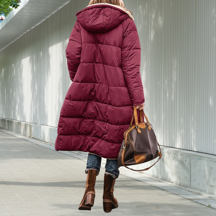 Winterjacke Damen Lang Geschnitten | Mit Kapuze und Taschen