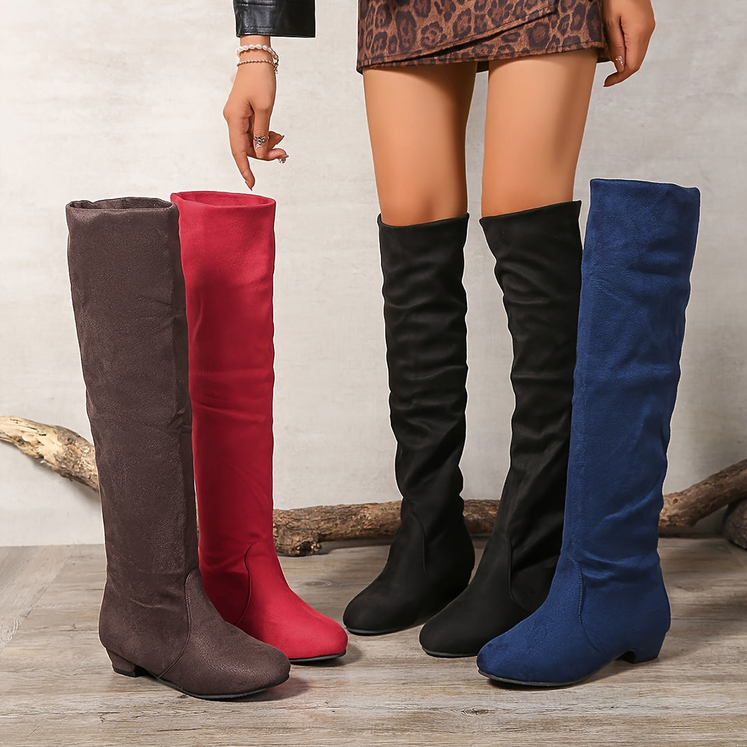 Overknee Stiefel Damen | Runder Zehenbereich mit Hohem Schaft