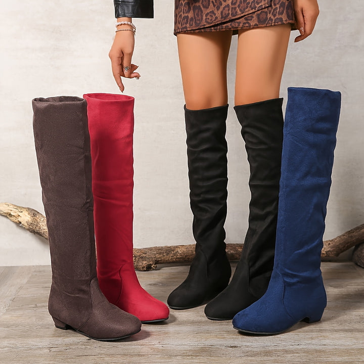 Overknee Stiefel Damen | Runder Zehenbereich mit Hohem Schaft