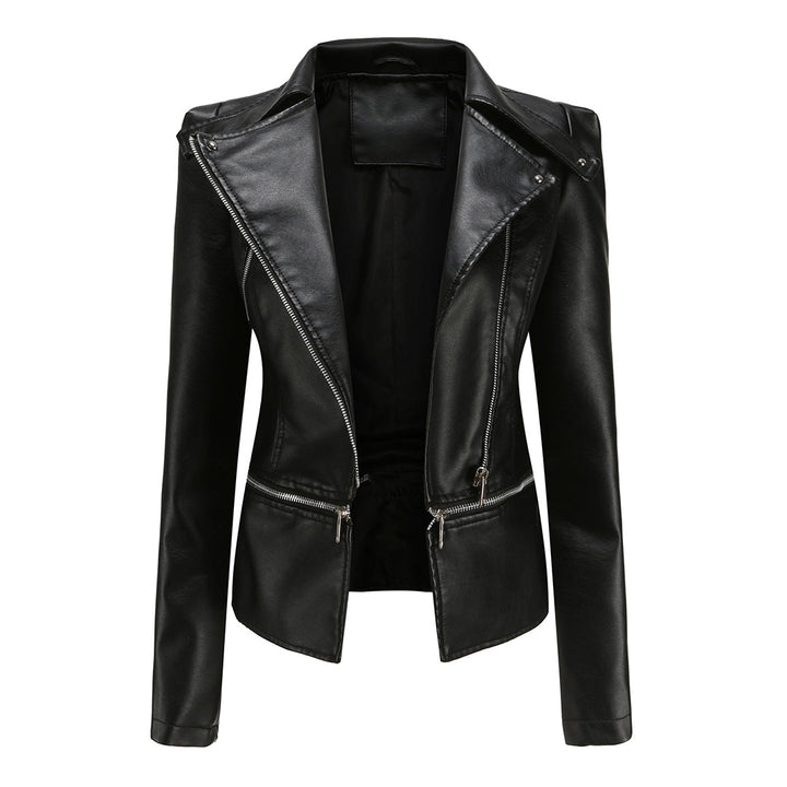 Bikerjacke Damen Slim Fit | Mit Reißverschluss