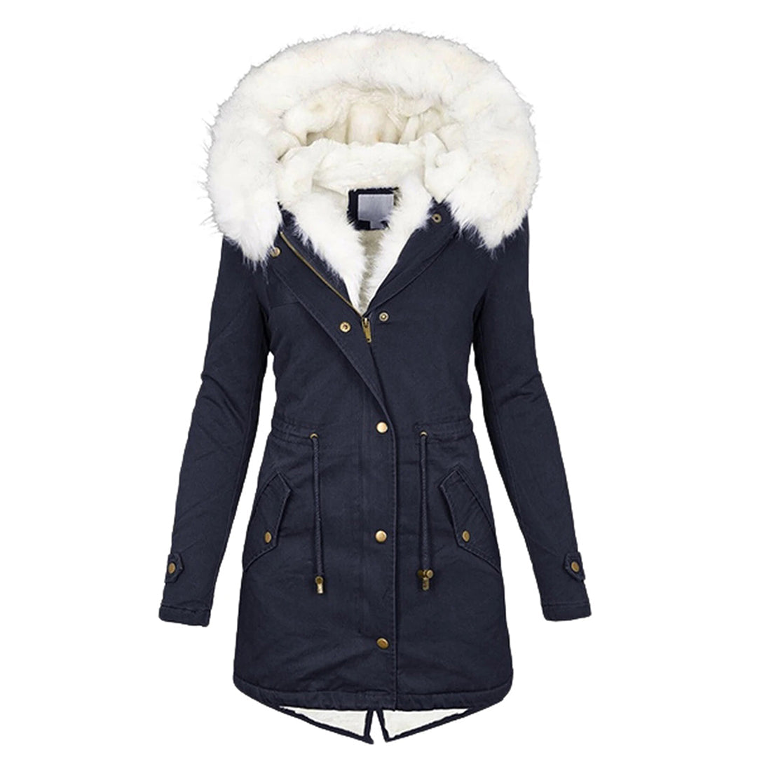 Winterjacke Damen Mit Kapuze | Lang Geschnitten Mit Taschen