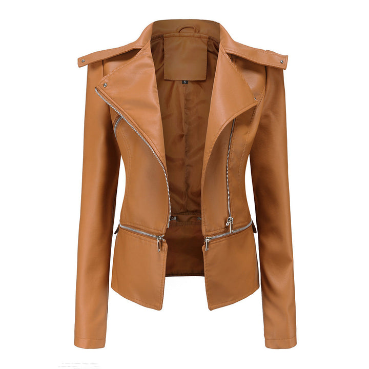 Bikerjacke Damen Slim Fit | Mit Reißverschluss