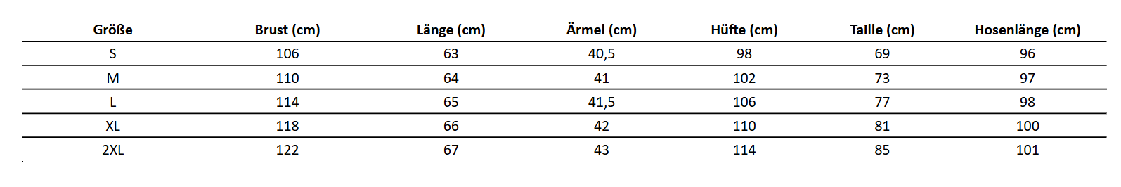Size Chart