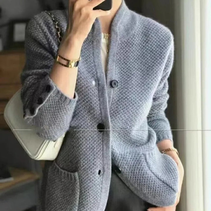 Elegante Damen Strickjacke | Kurze Jacke Mit Knöpfen