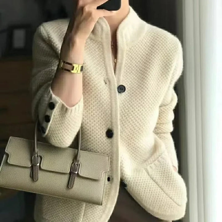 Elegante Damen Strickjacke | Kurze Jacke Mit Knöpfen
