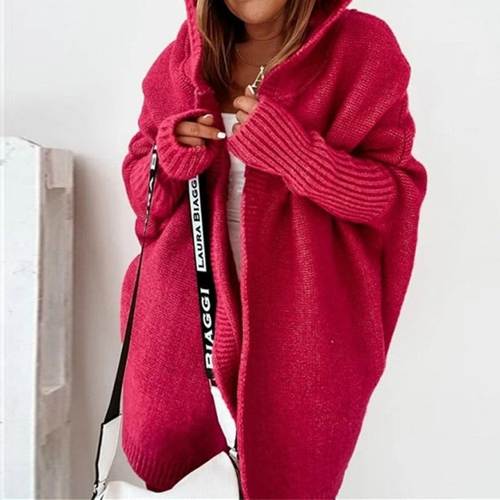 Damen Strickjacke Long Cardigan | Oversized Mit Kapuze