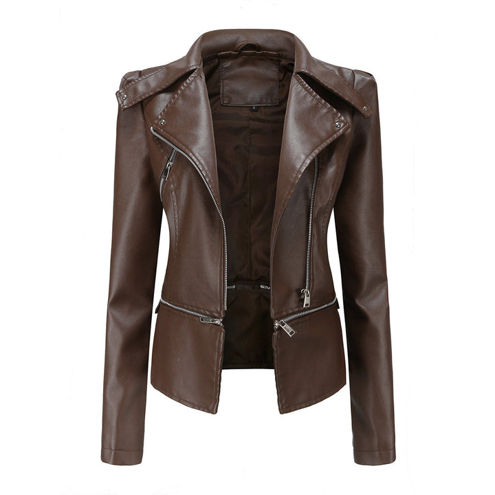 Bikerjacke Damen Slim Fit | Mit Reißverschluss