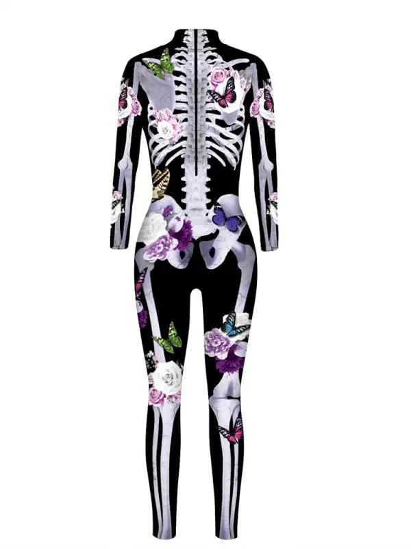 Damen Auffälliges Skelett Schmetterling Kostüm | Halloween Kostüm 1