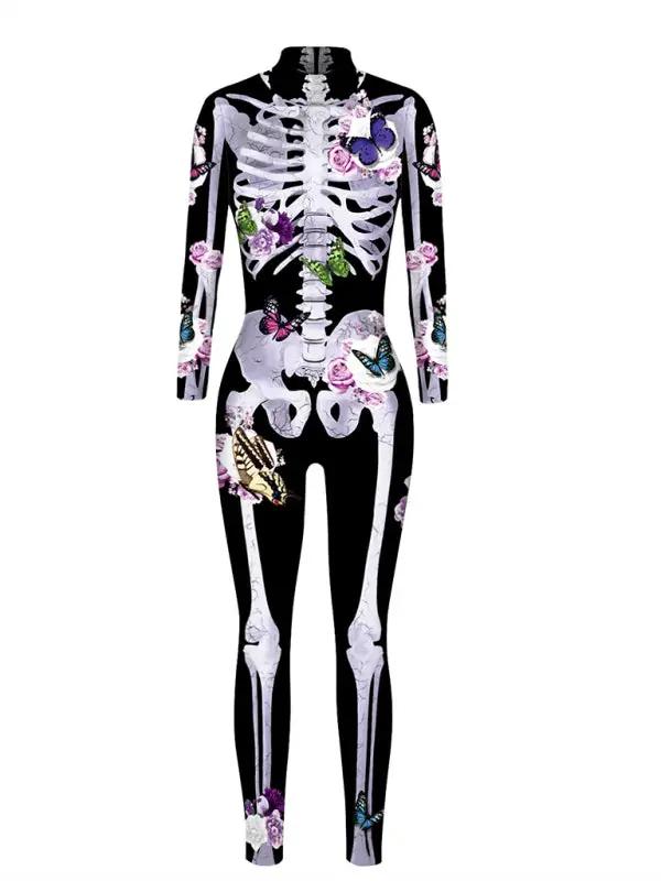 Damen Auffälliges Skelett Schmetterling Kostüm | Halloween Kostüm 3