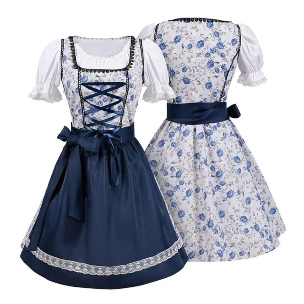 Damen Elegantes Dirndlkleid Mit Bluse | Festliches Trachtenkleid 1