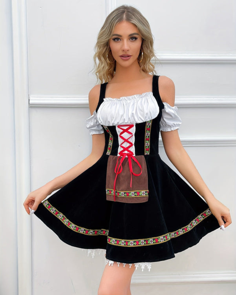 Damen Elegantes Schulterfreies Dirndlkleid | Festlich 3