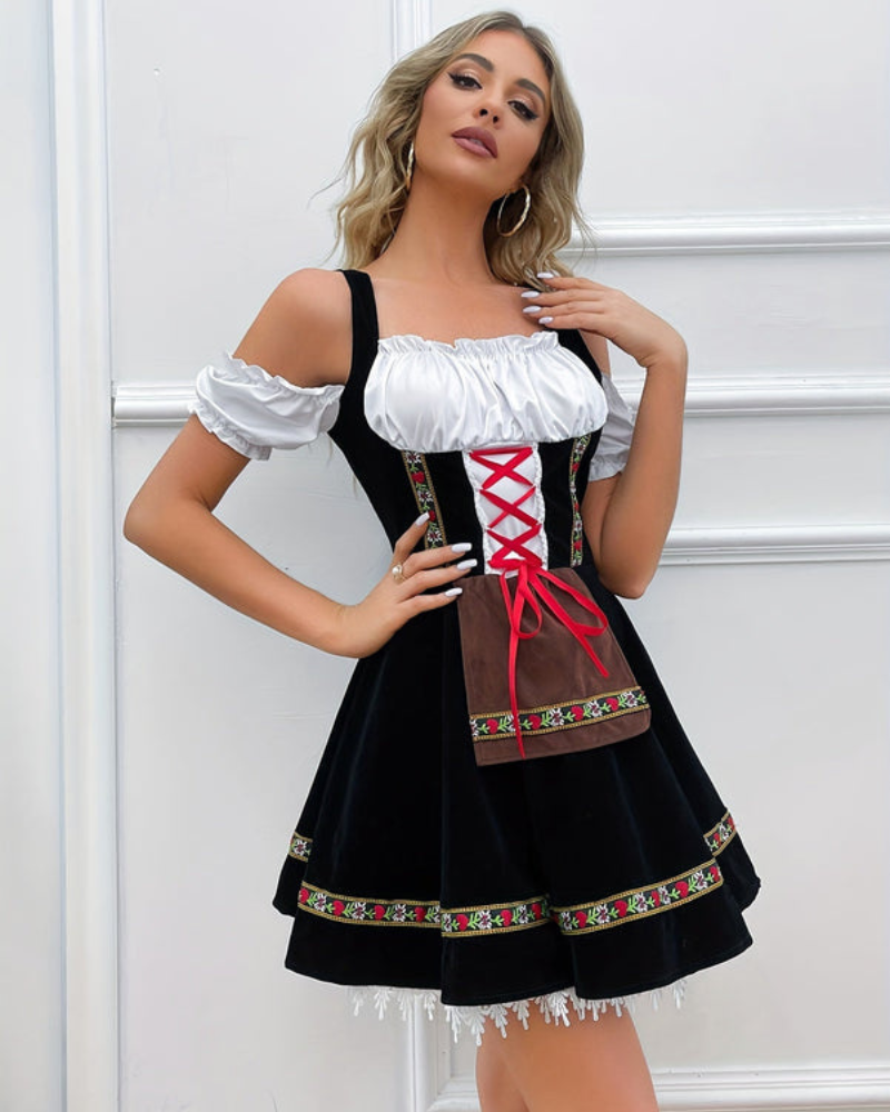 Damen Elegantes Schulterfreies Dirndlkleid | Festlich 4