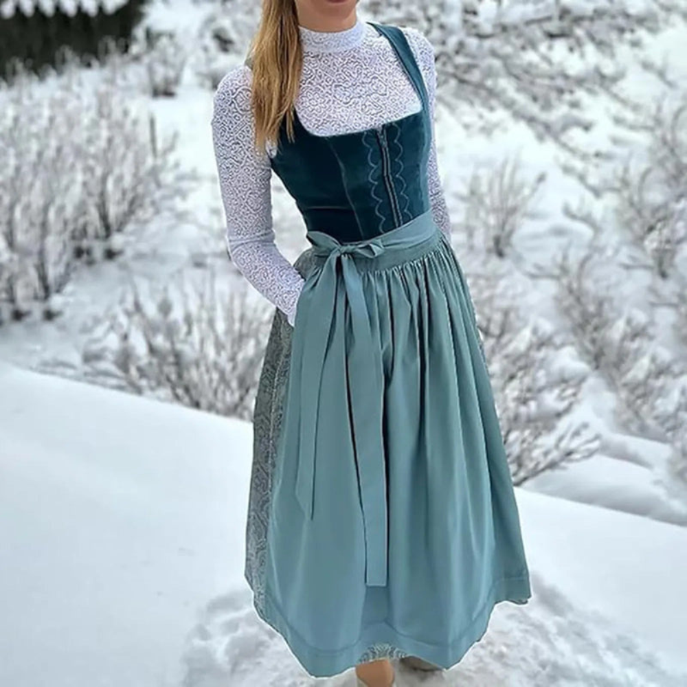 Damen Elegantes Vintage Dirndl Kleid | Festlich 0