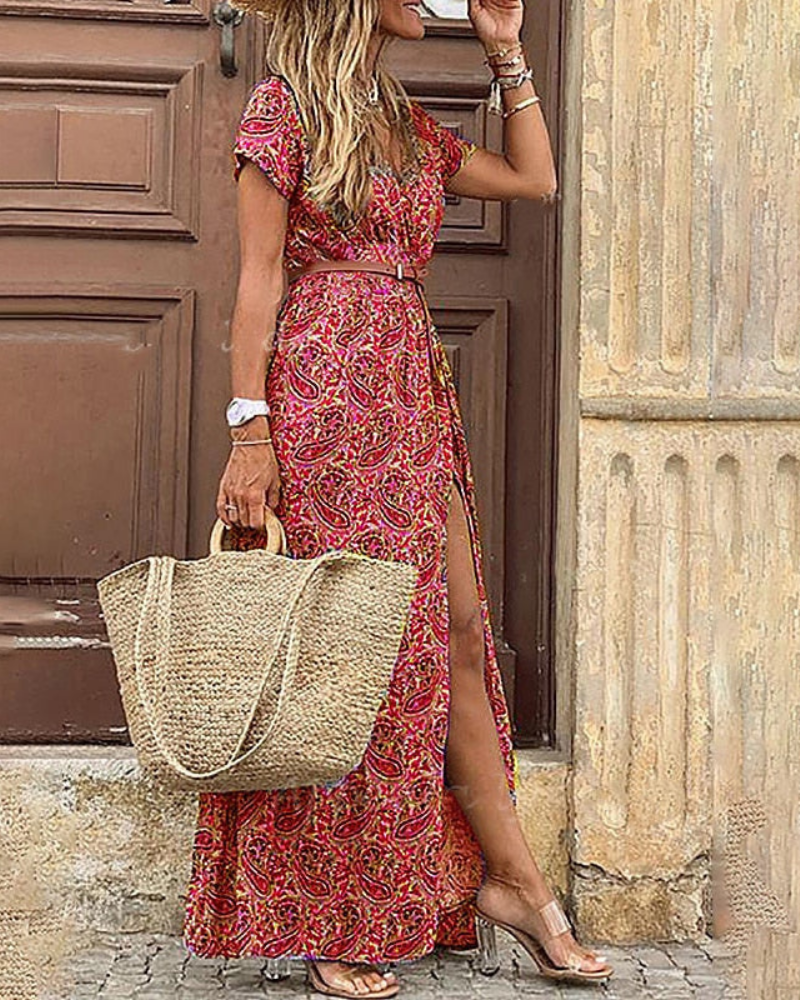 Damen Fließendes Boho Sommerkleid | Maxi 0