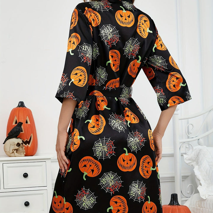 Damen Verspielter Kimono | Kürbis Halloween Kostüm 3