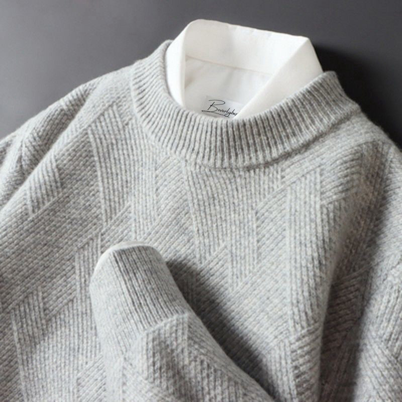 Pullover Herren Rundhals Elegant | Feinstrick Design