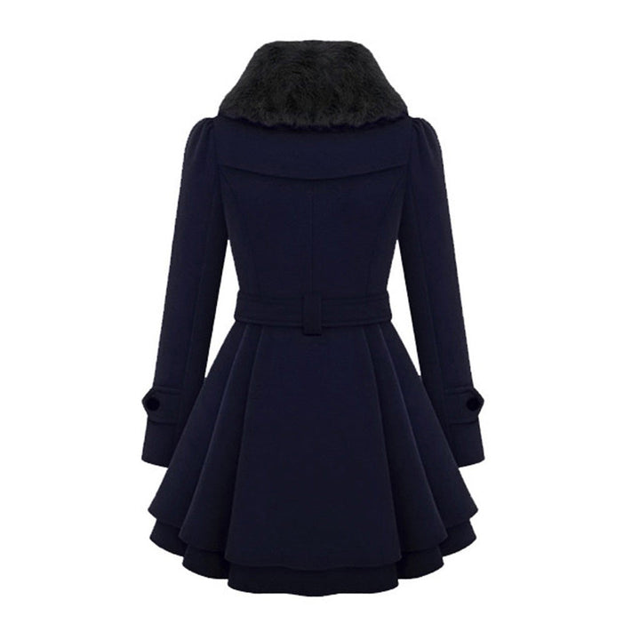 Winterjacke Damen Lang Mit Gürtel und Kapuze | Mit Knöpfen und Seitentaschen