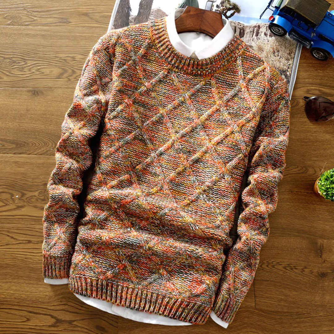 Herren Grobstrickpullover | mit Strickmuster und langen Ärmeln