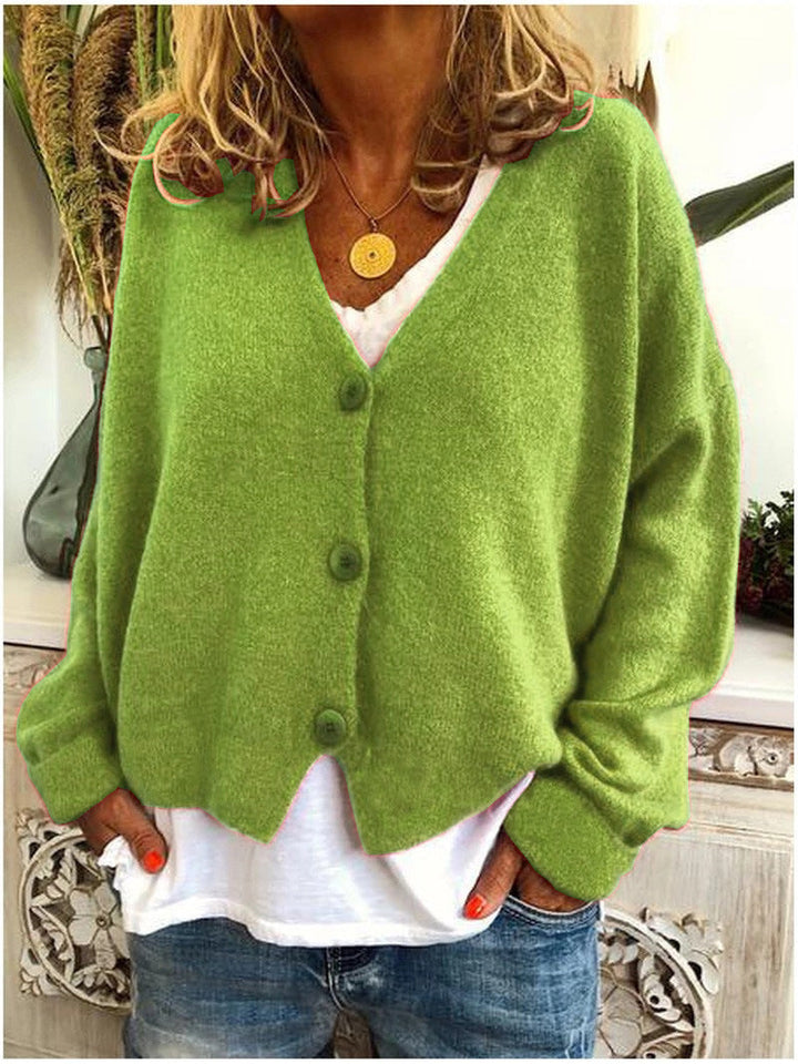 Strickjacke Damen V-Ausschnitt Weich | Locker Übergangszeit