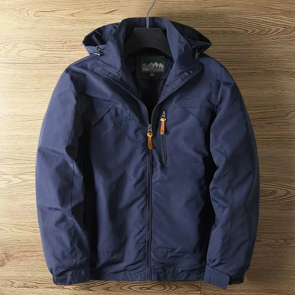 Regenjacke Herren Wasserdicht Mit Kapuze | Leichte Outdoorjacke Mit Reißverschluss