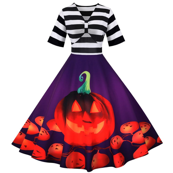 Frauen Lustiges Kürbis Druck Kostüm | Midi Halloween Kostüm 2