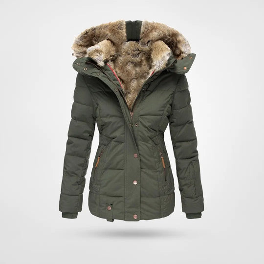 Winterjacke Damen Mit Kapuze | Wintermantel Gefüttert Mit Reißverschluss