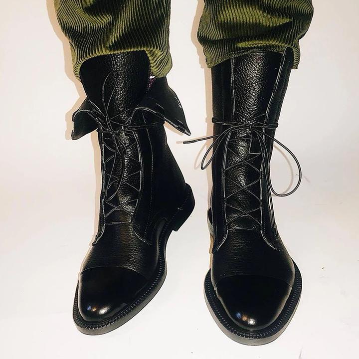 Stiefelette Damen Absatz Warm | Elegant Schnürung