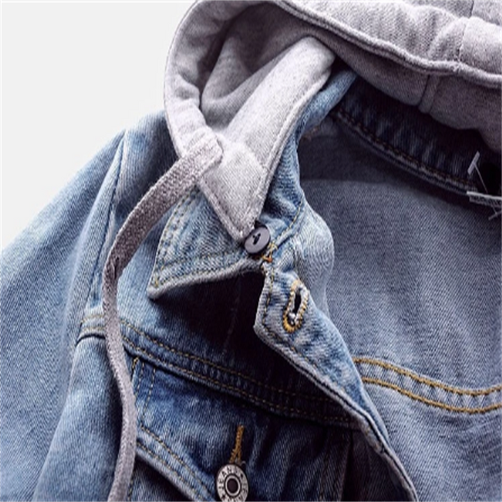 Damen Casual Übergangsjacke Jeansjacke | Mit Kapuze