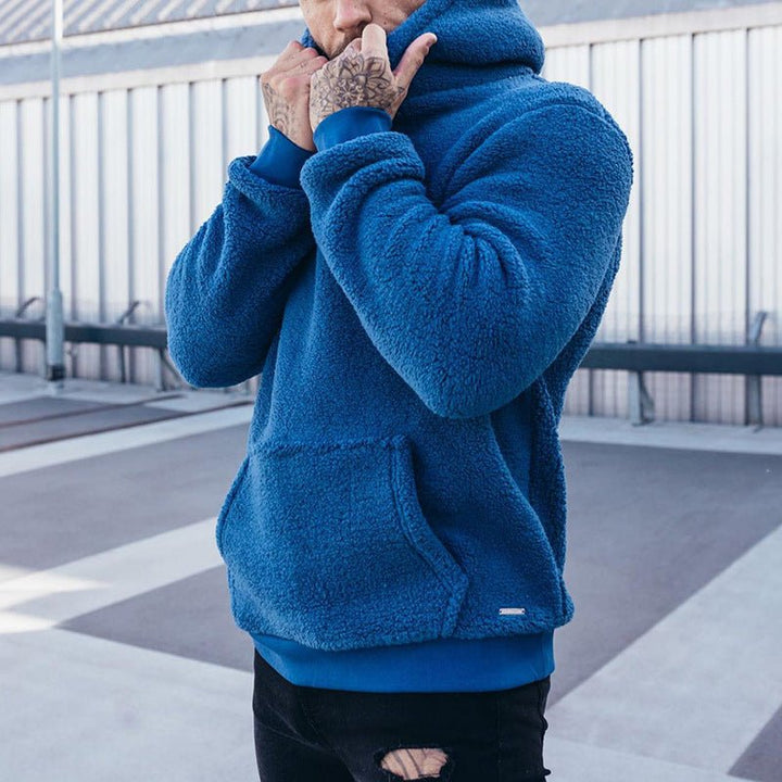 Pullover Herren Plüsch Kapuze | Warm Bequem Freizeit