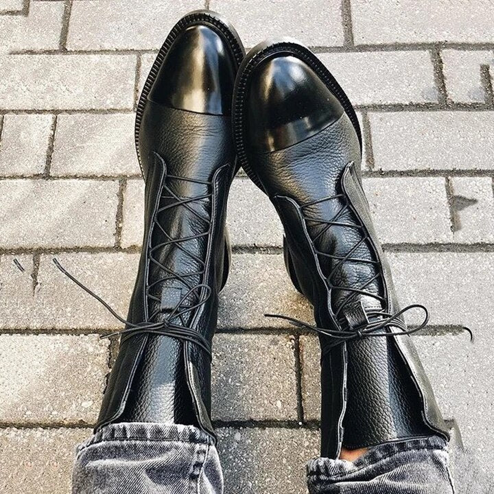 Stiefelette Damen Absatz Warm | Elegant Schnürung