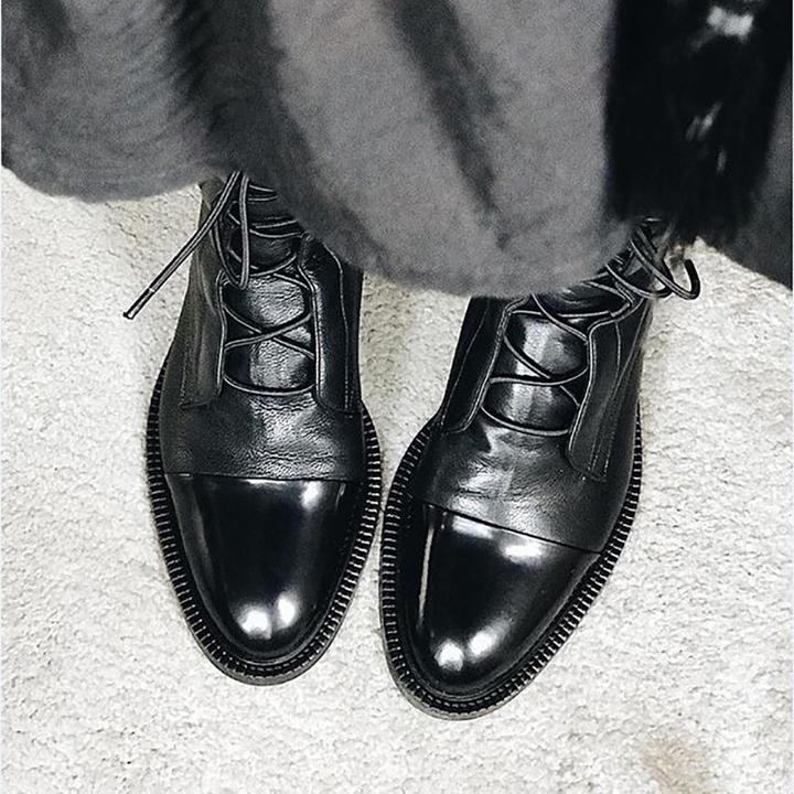 Stiefelette Damen Absatz Warm | Elegant Schnürung