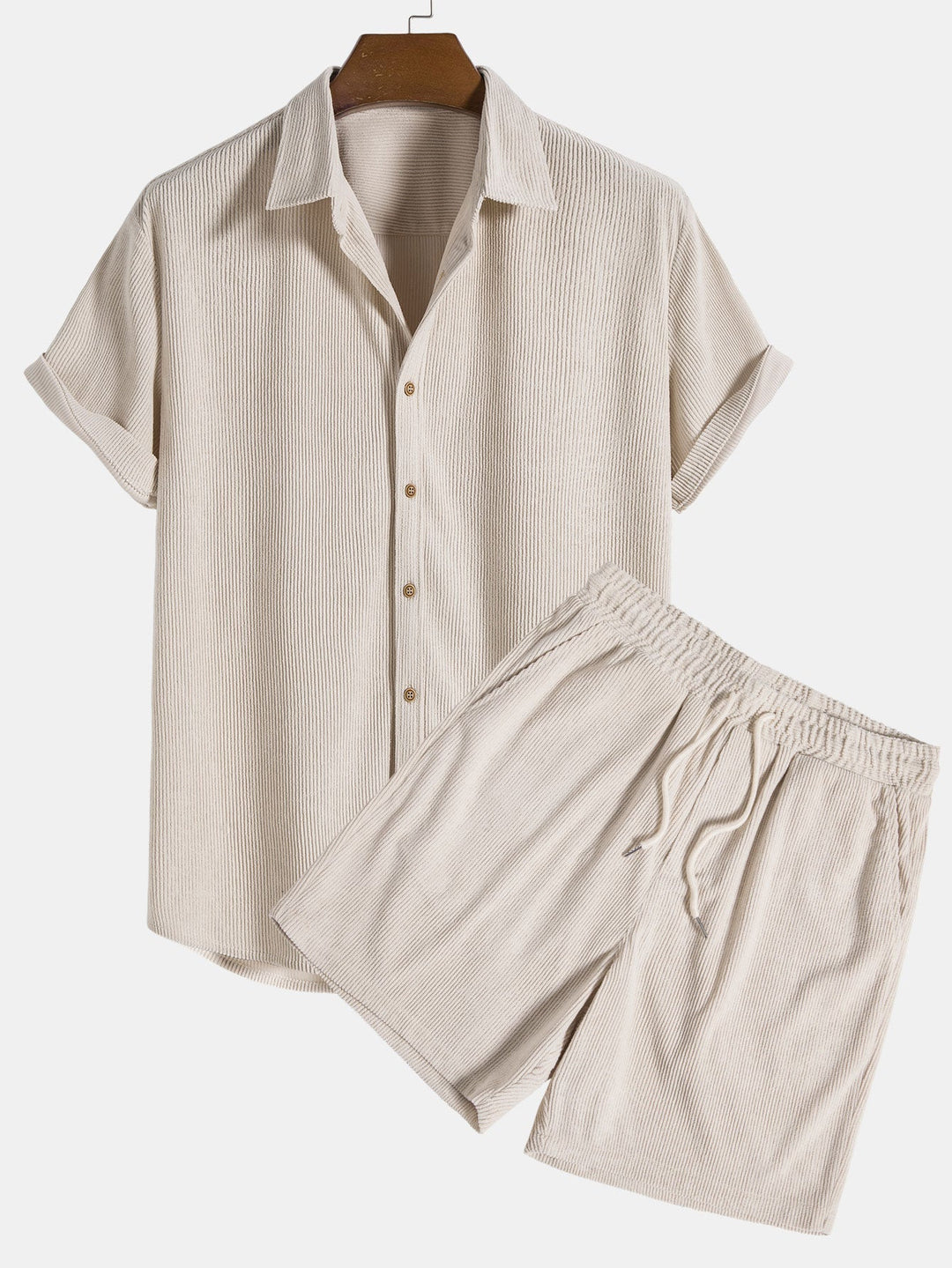Herren Lässiges Kurzarmhemd Und Shorts Set | Entspannt 0