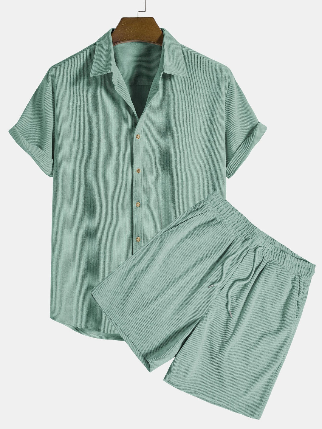 Herren Lässiges Kurzarmhemd Und Shorts Set | Entspannt 2