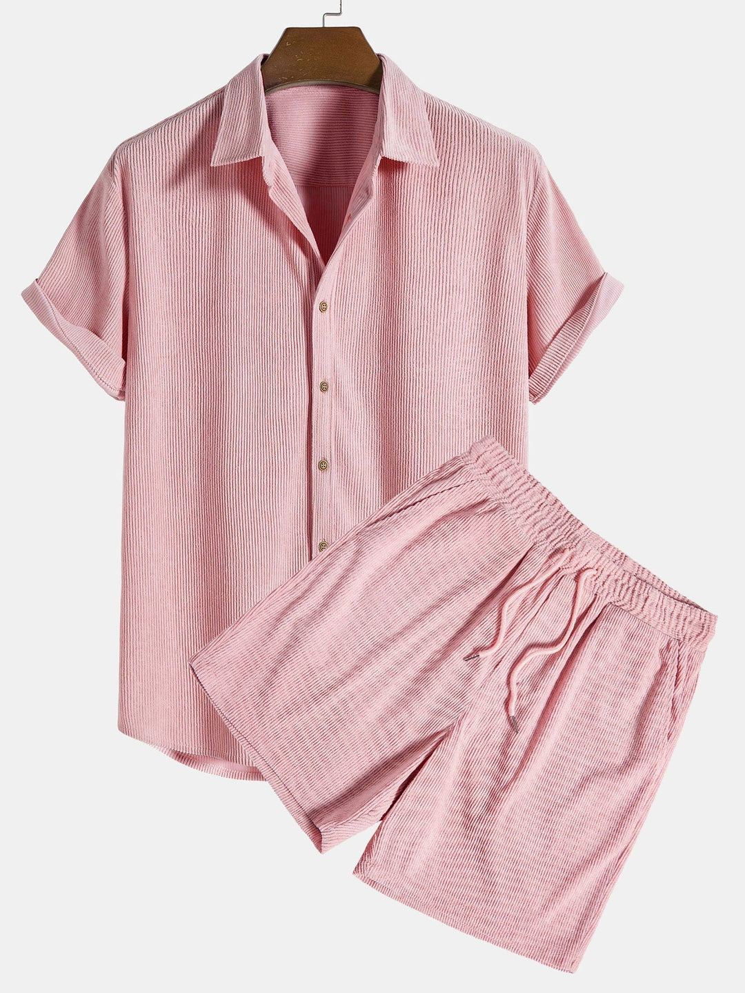 Herren Lässiges Kurzarmhemd Und Shorts Set | Entspannt 4