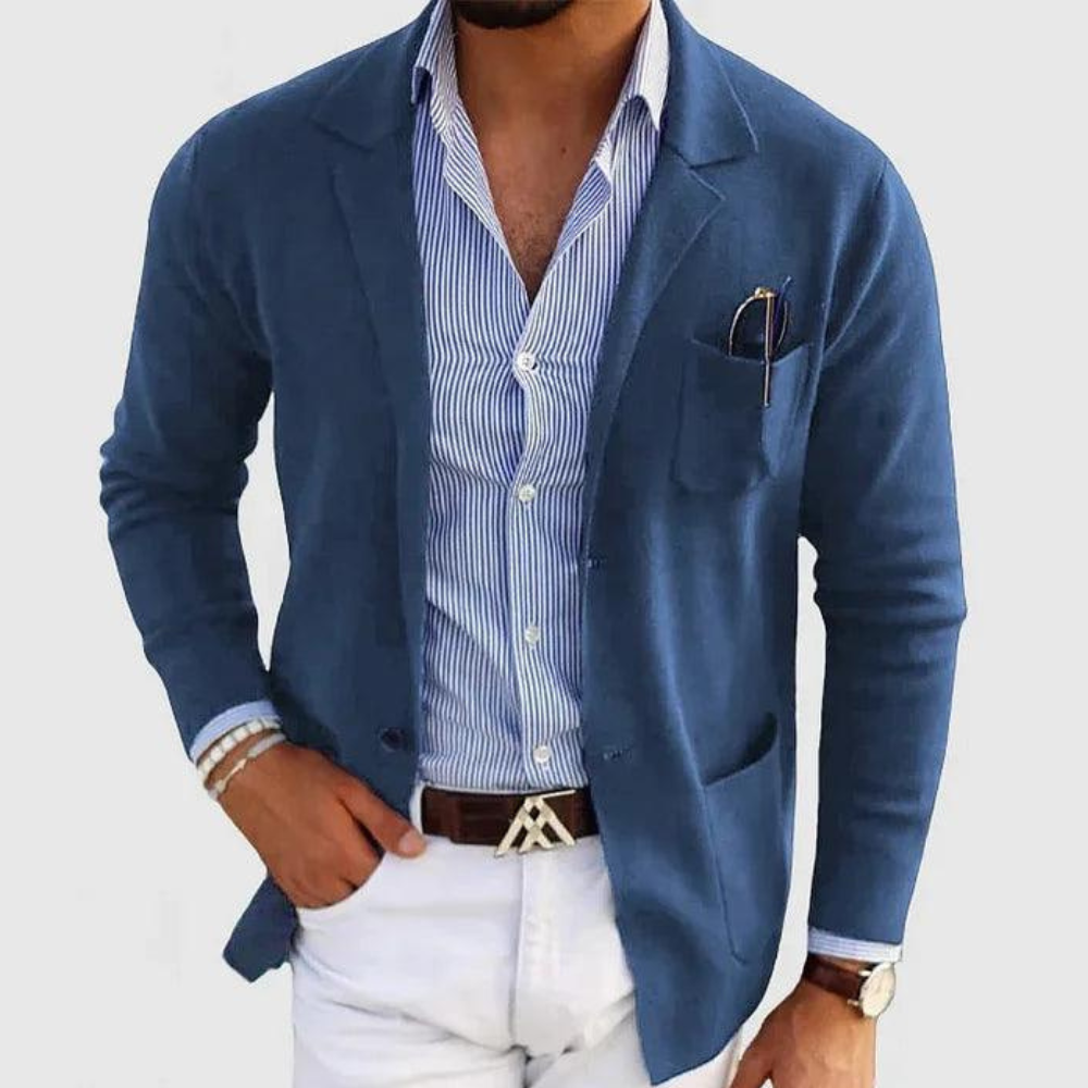 Klassische Herren Strickjacke mit Taschen – Langärmlig, Schwarz, Vielseitig für Büro und Freizeit 0