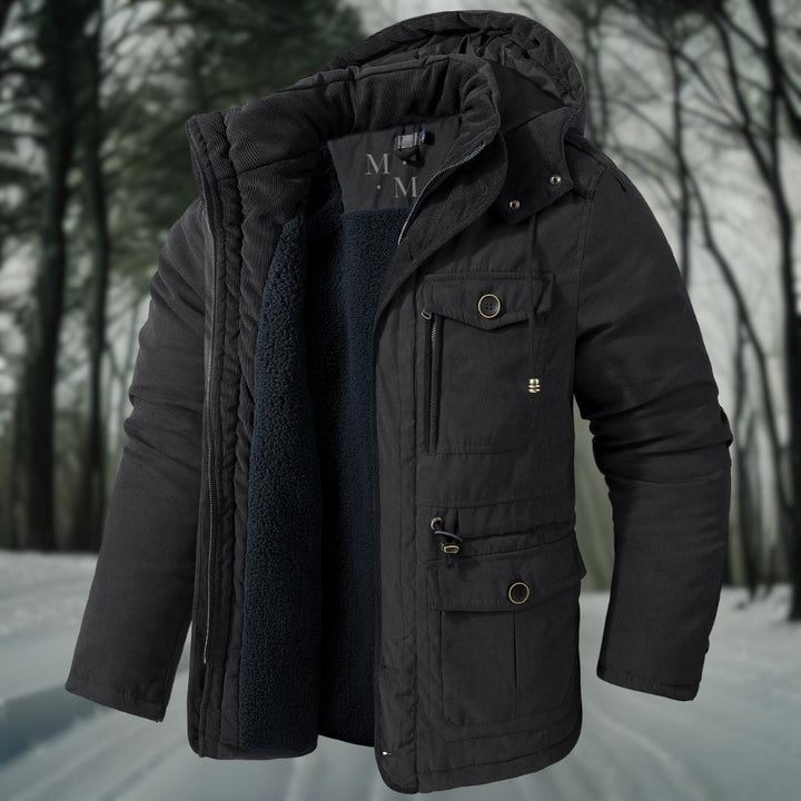Herren Winterjacke | Lässig mit Kapuze und Taschen